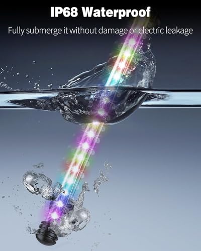 Pawfly 4.2 W Aquarium LED Light 15.2 Inch Underwater Fish Tank Light with Timer Auto On/Off Fish Tank Background Lights with 8 Lighting Modes Submersible Multi-Colored Tube Lights for Decoration - color: PRO (Timing Function), size: 15 Inch