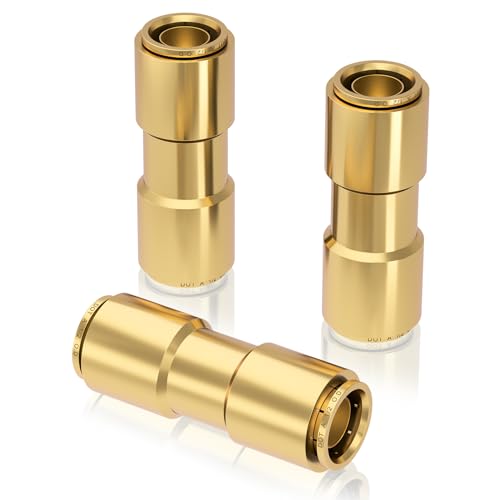 CheeMuii 1/2 Brass DOT Air Line Fitting 3 PCS Straight Union Quick Connect Fittings 1/2 Air Hose DOT Air Fittings for Semi Truck Trailers Industry Air System - size: 1/2IN-3PCS
