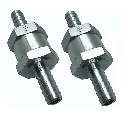 5/16 Fuel Check Valve Non-Return One Way Petrol Diesel Gas Oil Air Aluminum Alloy 8mm, Pack of 2