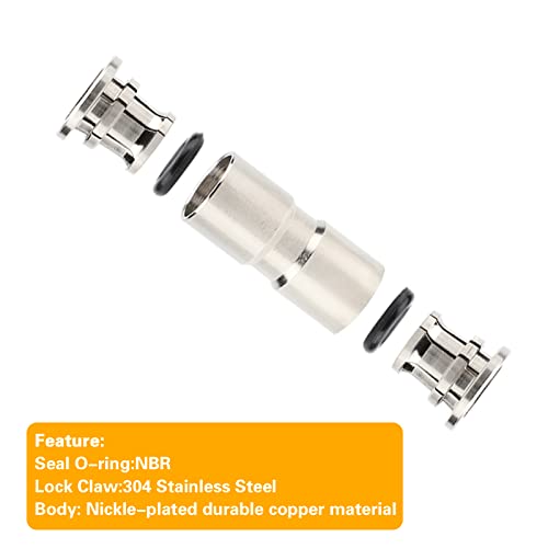 6mm Union Straight Push to connect fittings Stainless Steel Pneumatic Push Connectors,CEKER 6mm x 6mm Tube Quick Connect Fittings Air Line Fittings for 6mm Tube 2Pack - size: 6 mm, style: STRAIGHT