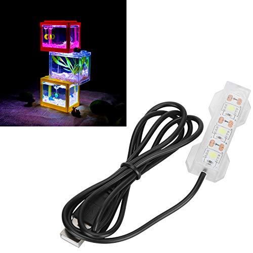 GLOGLOW Aquarium Light, USB Aquarium Light Weight Small Water Plant Light Fish Desktop Mini Decoration Soft LED Lighting Lamp