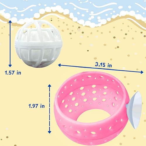 Betta Hideout Resting Spot with Filter Ball, Betta Fish Hides and Nitrifying Balls, Hammock Float Aquarium Accessories, Aquatic Tunnel with Suction Cups, Fish Tank Decorations, Aquarium Decor (Pink) - color: Pink