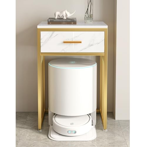 Sweeper Robot Storage Cabinet Sweeper Marble Shelves Above Living Room Fish Tank Shelf Sofa Side Table Storage Cabinet Sweeper Organizer(55x40x83cm) - size: 55x40x83cm