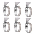 6-Pack Metallic Hose Clamps Pool Clamps 1-1/4 Inch Stainless Steel Adjustable Thumb Screw Metallic Clamps Fits For Filter Pump Hose Joints PVC Tubing Fixing