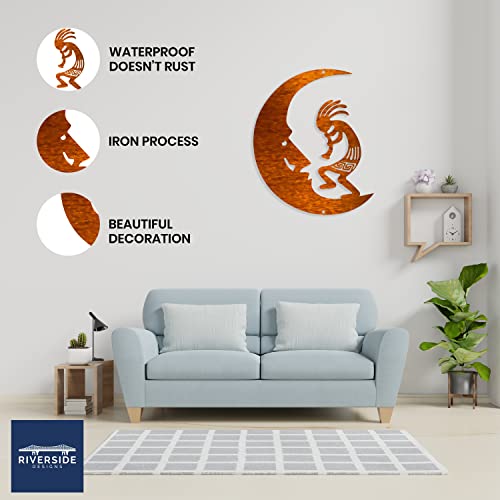 Riverside Designs Kokopelli Wall Art Steel Outdoor Decor | Heavy-Duty and Waterproof | Made in USA (Copper, 12" L x 9.5" W) - color: Copper, size: 12"L x 9.5"W