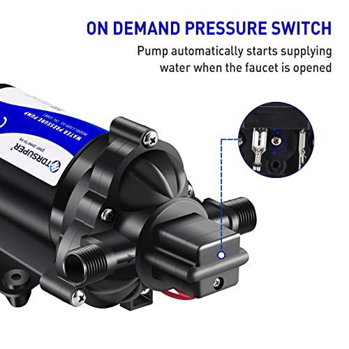 Self-Priming Water Transfer Pump 110V AC, 4GPM 45PSI High Pressure Booster Pump, Black Stainless Steel Diaphragm Garden Sprinkler Pump for Home, Kitchen, Bathroom, Marine, Yacht - style: 110V 4GPM 45PSI