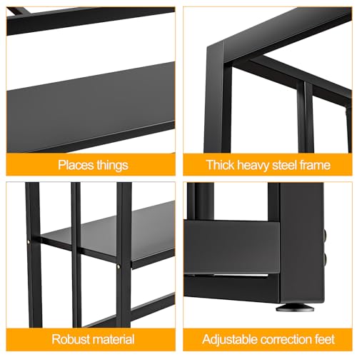 55-75 Gallon Fish Tank Stand with Storage Shelf, 48.5 x14.9 x 29.2 Inch Aquarium Stand, Turtle Tank, Reptile Terrariums and Breeder Tank Stand,980LBS Capacity, Black - color: Black