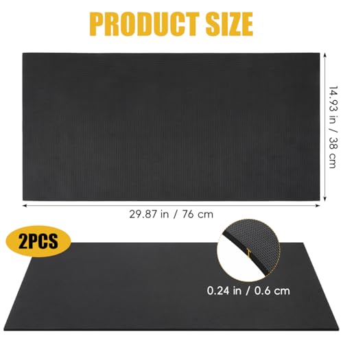 TEHAUX 2PCS Aquarium Leveling Mat, 30 x 15 Inch Neoprene Non-Slip Shockproof Fish Tank Pad, 0.2" Thick Waterproof Tank Base Cushion for Uneven Surfaces, Floor & Desktop Protector (Black)