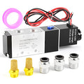 TAILONZ PNEUMATIC 1/2"NPT Solenoid Valve 4V410-15 12V/24V/110V/220V Single Coil Pilot-Operated Electric 2 Position 5 Way Connection Type - size: 1/2"NPT/DC24V/Out of line, style: 2 Position 5 Way