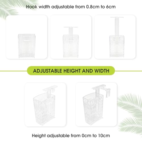 2 PCS Upgraded Aquarium Plant Holder, Adjustable Thickness Height Fish Tank Plant Holder with 2 Extension Hooks and 2 Suction Cups for Fish Tank Aquaponic (Transparent) - color: Transparent