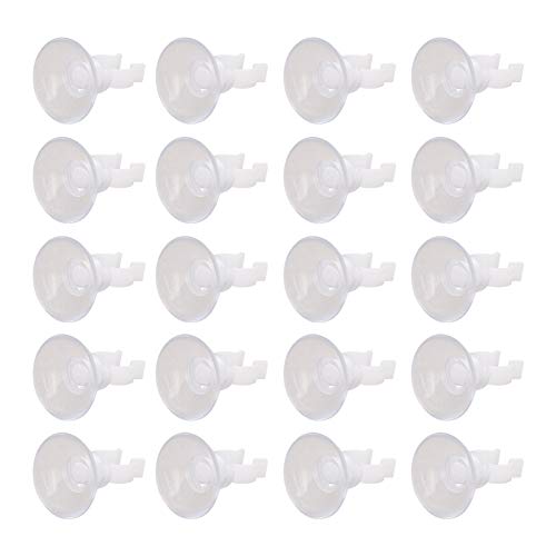 MroMax Aquarium Suction Cup Clips Airline Tubing Hose Heater Clips Clamps Holder for Fish Tank Clear 12mm to 14mm 20Pcs - size: 20pcs 12mm to 14mm