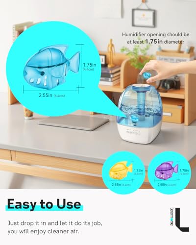 Leemone Humidifier Cleaning Fish for Humidifiers & Fish Tanks, 10 Pack Humidifier Cleaner, Purifies Water, Reduces Scale - color: Fish-10p Colorful