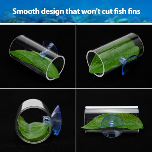 CousDUoBe 1 Pack Betta Fish Acrylic Tube Tunnel,Betta Fish Leaf Pad Simulating The Natural Habitat for Betta Spawning Grounds Breeding Resting Bed，Fish Shelter Hideaway - style: 1 Pack