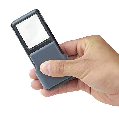 Carson 5x MiniBrite LED Lighted Slide-Out Aspheric Magnifier with Protective Sleeve - Set of 4 (PO-55MU),Gray - size: Pack of 4