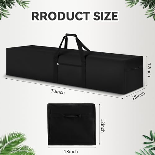 1 Pack 70 x 18 x 12 Inch, 250 L Extra Large Duffle Bag Camping Tent Storage Bag Heavy Duty Waterproof Sport Equipment Carrying Case for Tent Pole Travel Canopy Hammock Tripod Outdoor Moving - color: Black, size: 70 x 18 x 12 Inch, 250 L