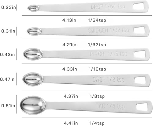 11PCS Measuring Spoons Set Stainless 1 tbsp, 1/2 tbsp, and 1-1/16tsp Steel Measuring Spoons for Cooking Baking Spice Jars and Liquid Ingredients - size: 11 Pcs