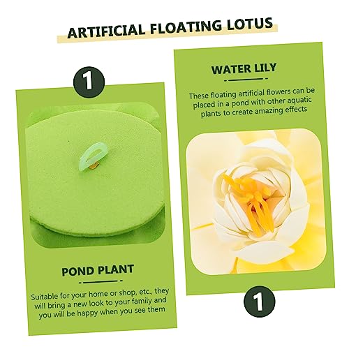 SOLUSTRE 9Pcs Artificial Lotus Water Lily Ornaments Green Leaves for Home Decor Pool and Aquarium Decoration