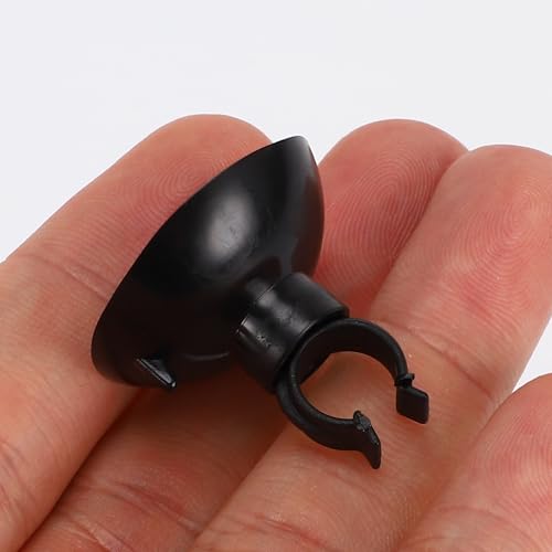 Aquarium Suction Cup, Aquarium Sucker Clip, Suction Cups Airline Tubing Holder, Fish Tank Accessories for Aquarium Fish Tank, Black, 0.39" 20 Pcs 20 Pcs