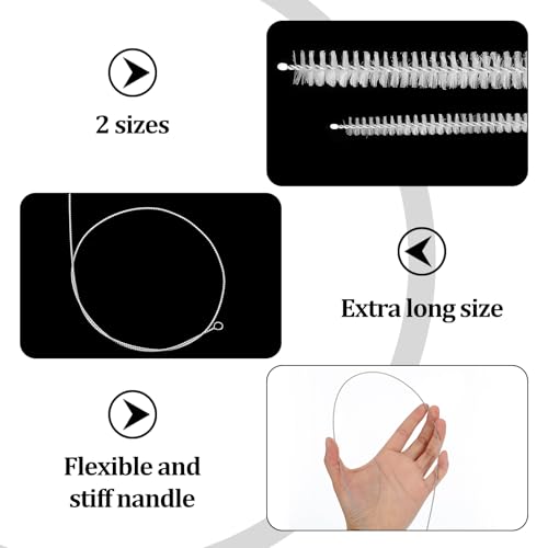 Ymapinc 4pcs 39.4 Inches Straw Cleaner Brush Extra Long, Extra Long Pipe Cleaners for Cleaning Straw, Tube, Pipe, Hose, Refrigerator Drain, Laboratory Catheter Brush, White