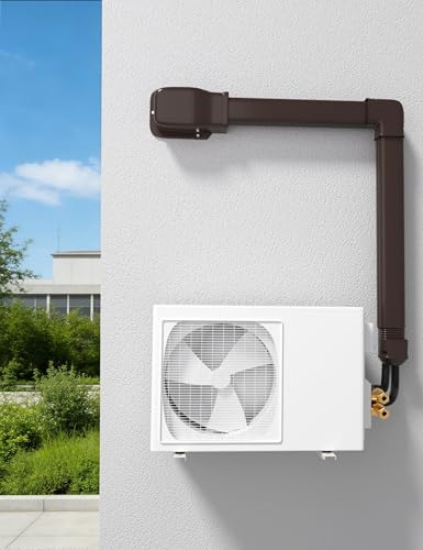 3" Entry Wall Cover Line Cover Set Parts PVC Accessory for Decorative for Ductless Mini Split, Central AC and Heat Pumps, Brown - color: Brown, size: 3 inch