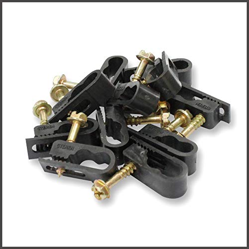 STEREN Coaxial Cable Clips - Cable Holder - Siding Clips for Hanging - Cord Holder for Desk - Cable Clamps - Cord Clip - Wire Organizer Clips - Tv Mount Screws (Black, 100 Count - Dual Screw) - color: Black, size: 100 Count - Dual Cable