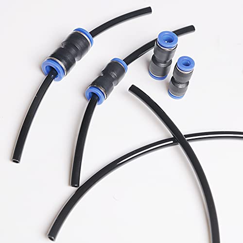Straight Push Connectors, 4/6/8/10/12 mm Quick Release Plastic Push to Connect Fittings Kit, 50 Pcs Air Line Fittings for 5/32 1/4 5/16 3/8 1/2 Tube