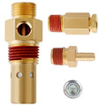 Air Compressor Replacement Components Brass 1/2 Inch MNPT Compressor in Tank Check Valve Kit with Three Different Unloader Tube Fittings 20 SCFM 4 Pieces