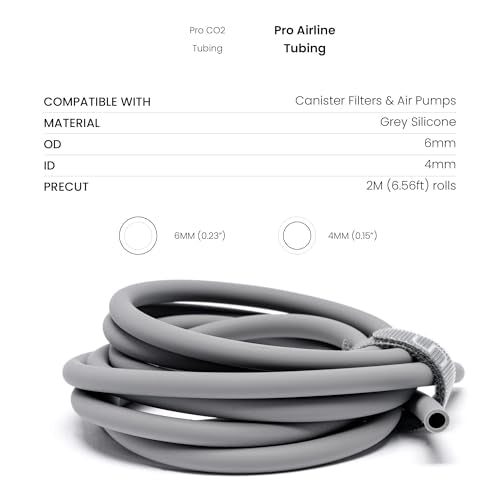 Ultum Nature Systems Pro Tubing - 4/6mm ID/OD Durable Aquarium Filter Tubing, CO2 and Airline Tubing for Fish Tanks - 2 Meter/6.56 Feet Roll - size: Air - 4/6mm ID/OD