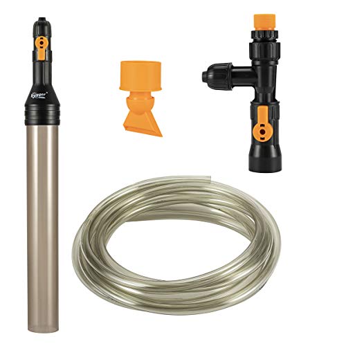 hygger Bucket-Free Aquarium Water Change Kit Fish Tank Siphon Gravel Vacuum Cleaner with Long Hose Water Changer Maintenance Tool 25-FEET Plastic Fitting