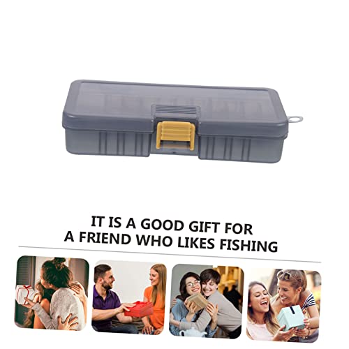 Happyyami 2pcs Fishing Gear Boxes Double-sided Bait Storage Containers for Hooks and Lures Portable and Lightweight Fishing Accessory Organizer Tea - color: Light Grey
