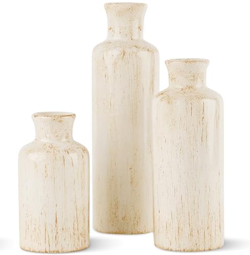 Creative Scents Rustic Luxe Vase Set - Vases for Decor, Perfect for Holding Pampas Grass, Dried/Fresh Flowers, Vases for Your Kitchen, Bedroom, Office, Living Room, Bathroom, or Shelf Decor - color: Rustic Luxe