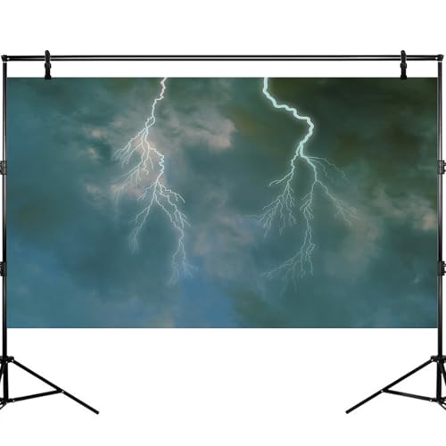 Stormy Sky Aquarium Background Dark Clouds Lightning Flashes Night Sky Fish Tank Background Severe Weather Natural Disasters Reptile Tank Backgrounds Hurricane Tornado Terrarium Backgrounds 24x12in - color: Dark Grey, size: 24(W)x12(H)inches/ 60(W)*30cm(H