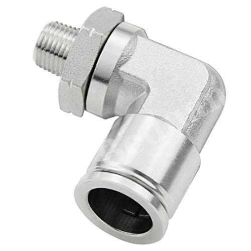 Beduan Push to Connect Fitting Elbow, 3/8" Tube OD x 1/8" NPT Male 90 Degree Elbow Adapter 304 Stainless Steel Air Union Fitting - size: 3/8"Tube OD-1/8"NPT, style: 1Pc