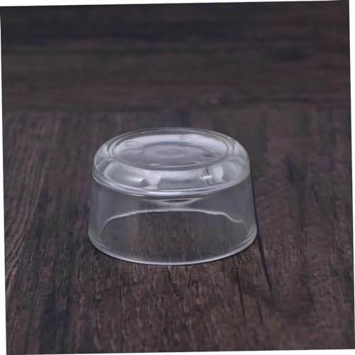 Totority Clear Glass Reptile Feeder Bowl Durable Round Dish for Fish and Reptile Food Smooth Design for Tank Aesthetics Feeding for Lizards and Shrimp