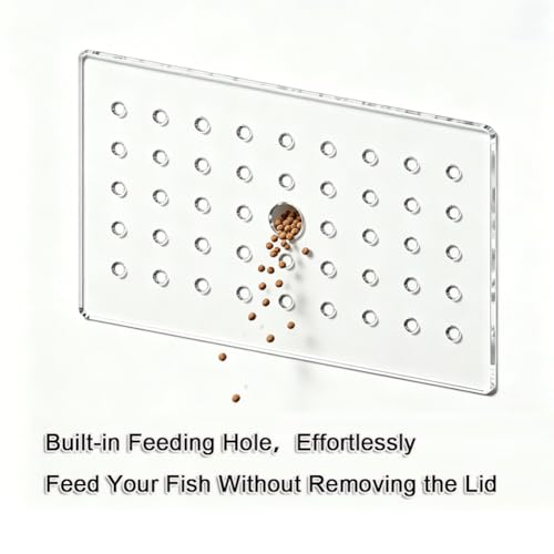 45x45cm Aquarium Jump Lid with Holes - Protective Cover for Fish & Reptiles, Prevents Jumping, Durable & Secure Aquarium Top Cover - size: 45x45cm