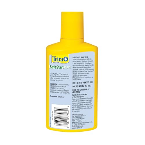 Tetra SafeStart Plus 250 mL, for Newly Set-Up Fish Aquariums - size: 250 ml, 8.45-Ounce