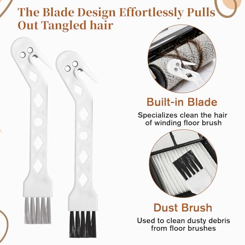 4 PCS Handheld Vacuum Cleaner Brush, Universal Dust Brush, 2 in 1 Vacuum Roller Cleaning Tool for Sweeping Robot - color: Black+white