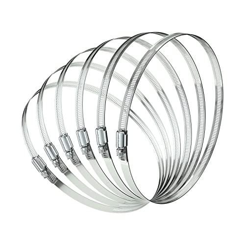 6 Pcs 12" Stainless Steel Hose Clamp - Adjustable Worm Gear Hose Clamps for Pipe, Fuel Line, Intercooler, Tube and Automotive Plumbing - style: 12 Inch