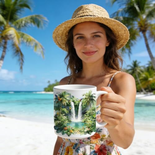 Peacoblue 18 Sheets Rub on Transfers for Crafts, Waterfall Forest Scenery 3.6"x3.9" UV DTF Cup Wraps Waterproof Cold Transfers Stickers for Wood Glass Metal Cup Tumblers Mirrors Mugs Home Decor - style: Waterfall Forest Scenery