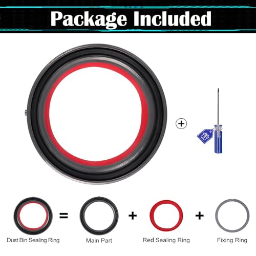 Dust Bin Sealing Ring Replacement Compatible with Dyson Cyclone V10 SV12, Dirt Cup Top Fixed Sealing Ring for Enhanced Vacuum Suction, Quick and Easy Installation with T8 Screwdriver- 969509-01 Part