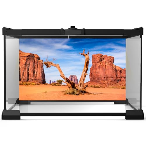 2 Packs Sunset Desert Reptile Tank Background Dead Tree Sunrise Orange Deserts Gobi Aquarium Background Blue Sky Rock Formation Mountain Desertscape Nature Landscape Reptile Fish Backgrounds 24x12in - color: Yellow_Brown, size: 24(W)x12(H)inches/ 60(W)*30