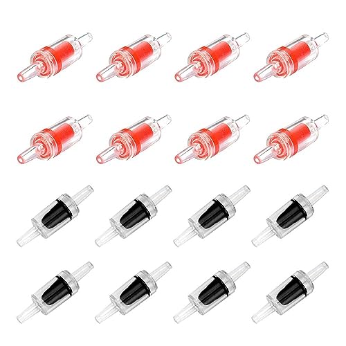 Aquarium Check Valves - 16pcs One Way Air Pump Valves Non-Return for 3/16 inch Fish Tank Aerator Airline Tubing Accessories Pipe Fitting Clear