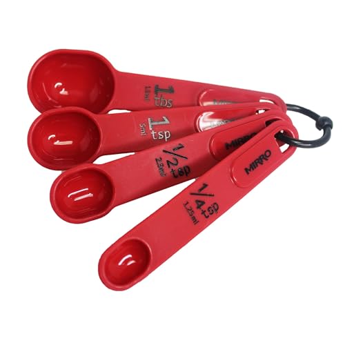 MIRRO 4pc Nested Measuring Spoons Set, Red - size: 4 Piece