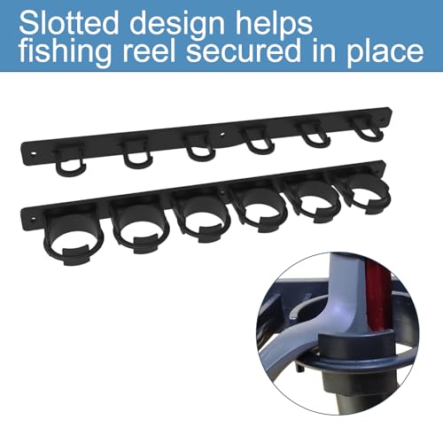 Aventik Vertical/Horizontal Fishing Rod Holder For Garage, Wall, Ceiling Holds Up To 6/12 Fishing Pole Holders (Black) - style: Black