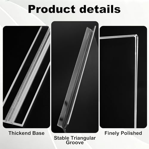 xydstay 6pack Acrylic Sign Holder 8.5 X 11, Vertical T Shape Clear Plastic Sign Holder, Menu Holder, Table Display Stand for Restaurant, Office, School, Store and Home Use