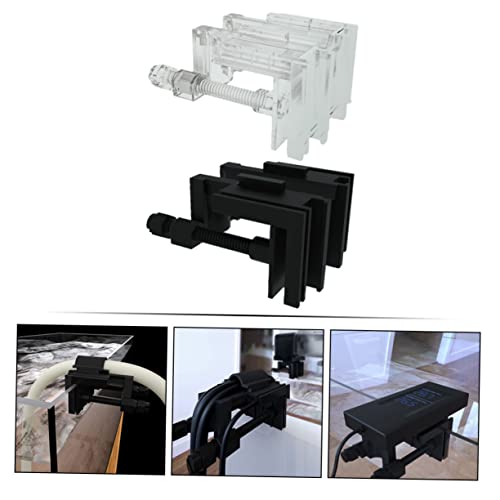 LIFKOME 2pcs Acrylic Fixing Clamps for Fish Tanks Multi-functional Clips and Wear-resistant Hose Holder Easy Install for Aquariums Options
