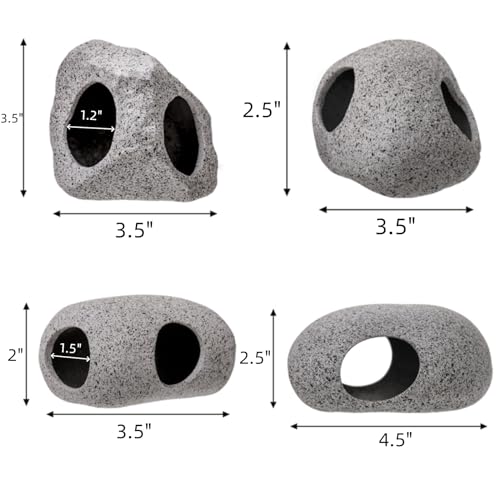 Eorbow 6 Pack Aquarium Decoration Rock Caves, Betta Fish Tank Hideaway, Hideout Stones House Decor for Cichlid Shrimp Territorial Fish Hiding Breeding Spawning, Fish Tank Ornaments