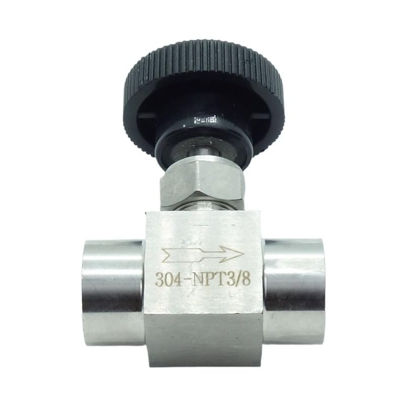 1 Piece Stainless Steel 304 Instrument Gas Needle Valve 3/8" NPT Female x 3/8 NPT Female - size: Straight 3/8" NPT F x F