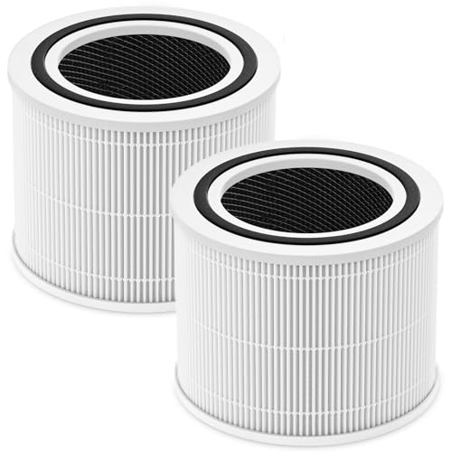 Core 300 Replacement Filter for LEVOIT Core 300 Core300-P Core 300S Core 300-P VortexAir Air Purifier, Core 300-RF, 3-in-1 Activated Carbon, 2 Pack, White, Core 300-P - color: White