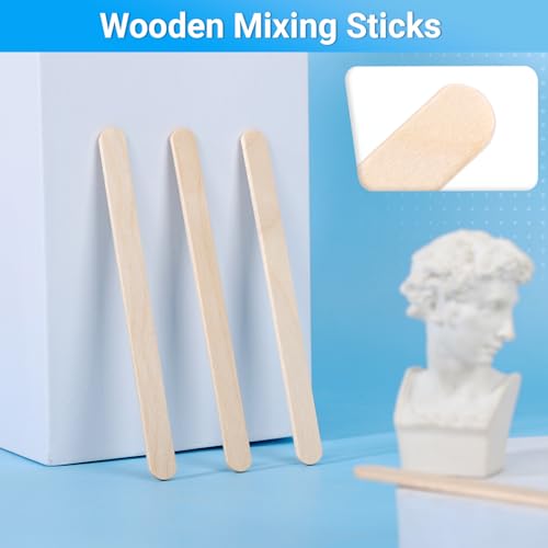 Gartful Resin Mixing Cups and Sticks, 70 Packs Epoxy Measuring Cups Kit - 20PCS 200ml Disposable Graduated Cups, 50PCS Wooden Stir Sticks for Mixing Paint, Stain, Epoxy, Resin - color: Clear cups+wooden stick, size: 200ml